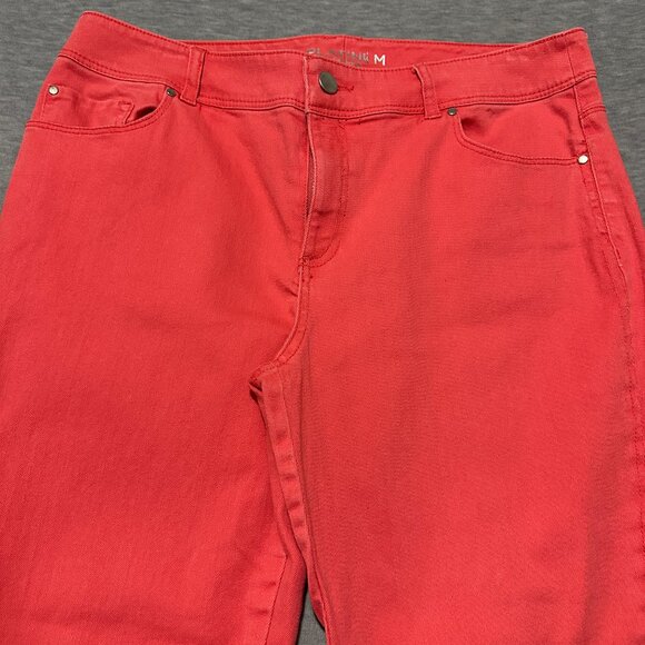 Chico's Jeans Womens Size 1.5 (32x24) Crop Platinum Coral Red Stretch pants - Picture 5 of 16